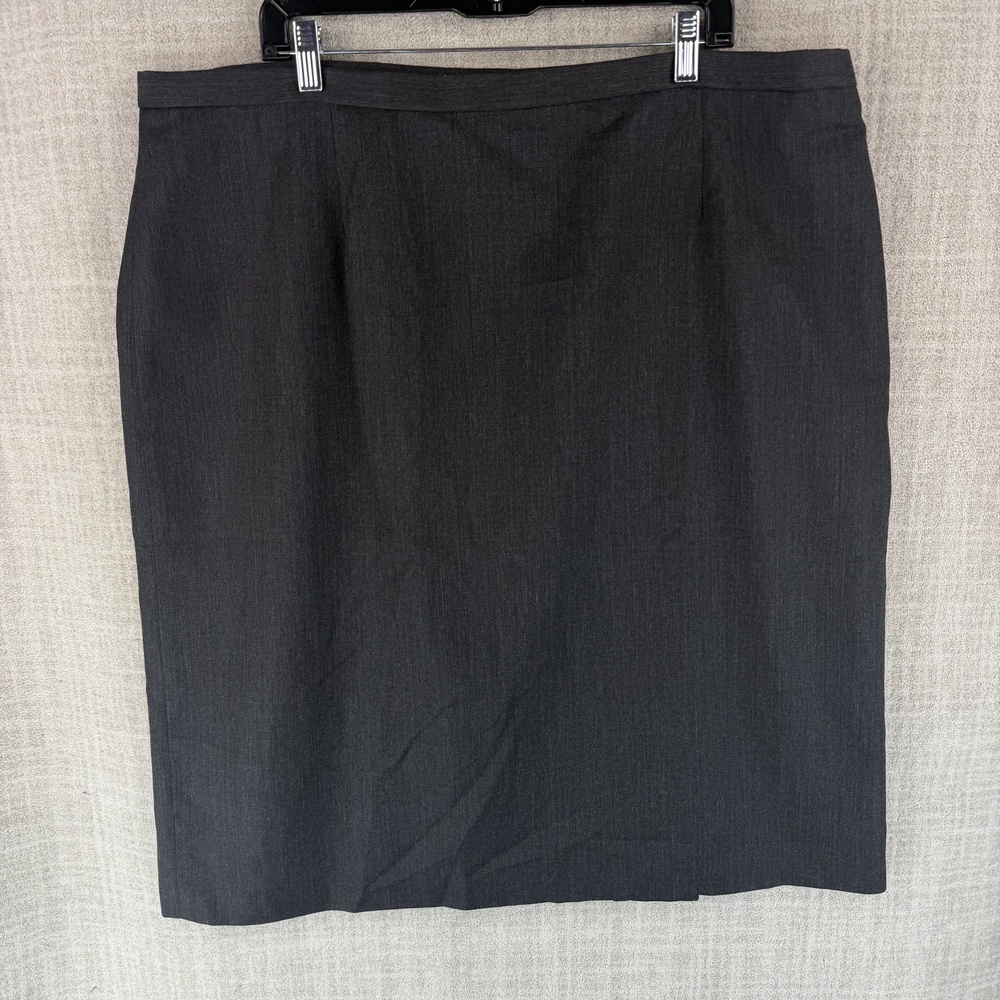 Pendleton Skirt Womens 20W Gray Straight & Pencil Knee Length Wool Twill Zip